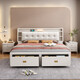 Yu feiqi nordisch massives Holzbett Doppelbett moderne einfache Hochkasten Nachtlichtladebett 9902# Einzelbett [mit Licht mit Buchse] 1,8*2,0 m (Rahmenmodell)