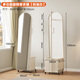 
Warm-hunting full-body mirror coat rack bedroom rotatable mobile dressing mirror clothes hanger integrated with dirty laundry basket dressing mirror [Cream white] storage basket + movable dressing mirror