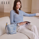 ELLE women's bag 2025 new denim series classic bucket bag denim vegetable basket large capacity commuter armpit bag denim wash jeans_can one shoulder or crossbody