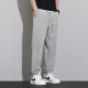 Dingfengbaoluo Pantalones casuales de seda para hombres Pantalones de primavera y otoño Agujas transpirables pantalones delgados Deportes de secado rápido Tamaño grande 2323 gris claro XL