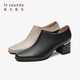 Laersdan [Paris Hour] British retro temperament thick heel naked boots versatile women's boots 5T54702 black BKK 36