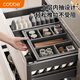 Cobbe Küche Pull-Basket-Schrankschublade Typ Schale Korb Space Aluminium Dreischichtig Schüssel Rack Küchenschrank Aufbewahrungsregal Dämpfung Guide Schiene Pull-Basket [Pull up] 750 Schrankkabinettsbreite 695-755
