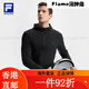 斐乐（FILA）FILA 官方男士针织连帽外套2025春新款健身运动基础 深黑-BK S165/88A 均码