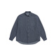 Lekali wash striped denim long-sleeved shirt men's Japanese casual cityboy blue shirt jacket denim blue L