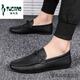 
Woodpecker Beanie Shoes Men's New Men's Shoes Summer Breathable Trend British Casual Leather Shoes Men's Genuine Leather D826 Brown 41