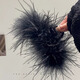 Danqin Super Immortal Ostrich Feather Hairpin Clip Large Back of the Head New Hair Shark Advanced Clip Hairpin Headgear Black Feather 13cm High-end Mainstream Color