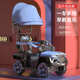 Children's electric car can be pushed on the ATV baby four-wheel toy car can be used to charge remotely with children's car. Blue dual-wheel drive large battery + remote control + Bluetooth + car shed