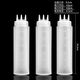 FANCYCHIC 976 three-hole squeeze seasoning bottle three-hole squeeze sauce bottle commercial stall squeeze bottle commercial three-hole squeeze white three-hole sauce bottle * 650 # ml (pack of three)
