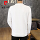 Pierre Cardin stand collar long-sleeved T-shirt men's spring and autumn trendy white Henry collar inner bottoming shirt men's early autumn tops 56119 black L 175