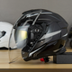 RSV Motorradhelm Drei Viertel Doppellinsenhelm Herren vier Saisons Universal Helm Sommer Frauen 3C Zertifizierter Helf AR835 STAR RED 3XL