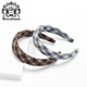 Royal sasa Royal Sasa Korean high-end fabric plaid sponge headband increases the top of the skull and goes out Internet celebrity headband