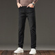 Jeep Spirit Jeans Herren Frühling und Herbst neue koreanische Stil Trendy Brand Elastic Slim Fit Vielseitige kleine Füße plus Samt verdickte lange Hosen Männer 1048 Black Grey plus Samt 28