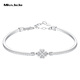 Miss JuJu pt950 platinum five-flower bracelet for women, fashionable shiny platinum four-leaf clover bracelet, four-leaf clover, weighing 5.0-5.2 grams