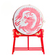Ouyin vertikale Trommel, Kuhpferdtrommel, Drachentrommel, Kriegstrommel, Trommeltrommel, chinesische rote Trommel Erwachsene Performance Drum Power Gong und Drum Percussion Instrument 12-Zoll-Drachentrommel + Flachrack + [Drum Stick] senden]