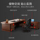 Lanran boss desk solid wood veneer desk president desk high-end paint executive desk 2000*1000mm including side cabinets