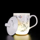 Molin Jingdezhen Ceramic Cup Conference Office Water Cup with Cover Household Ceramic Water Cup Set Hotel Tea Cup Mozhu