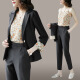 El nuevo traje profesional de la primavera y el verano de Rongxitu's Fashionable y Fashionable de Rongxitu para hacer que se vea delgada y elegante 695-Flower-Green-Tres piezas XL 40