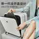 Hanke front side open cover suitcase for women 20-inch small 18 business aluminum frame trolley case lightweight boarding suitcase smoke white-full open cover[9859] 18-inch_mounting case horizontal version can be installed with 15.6-inch computer_