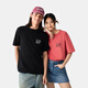 Gap [Valentine's Day] Men's and Women's Spring New Printed Cotton Round Neck Loose Short Sleeve T-shirt American Version 729123 Black M US Code L Asian Code 180/96A