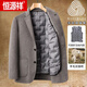 Hengyuanxiang (Hyx) Veste en laine double face costume de laine pour hommes Business Casual Casual Hiver Plus Velvet épaissis à manteau court brun gris [doublure en bas amovible] 175 / L [Recommandé 115-135jin [Jin est égal à 0,5 kg]]]