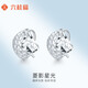 Liuguifu Jewelry Platinum Earrings Women's PT950 Imitation Diamond Starlight Earrings Birthday Gift 1.25g