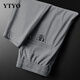 Pantalon décontracté à marque haut de gamme Ytyo pour la soie de glace mince d'été masculine lâche et polyvalente tendance luxueuse de luxe ins sport nouveau style petit abe gris clair pantalon décontracté 32 (recommandé 130-145 Jin [Jin est égal à 0,5 kg]))
