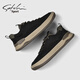 SATCHI men's shoes spring and autumn new breathable fashion business casual shoes soft sole sports men's sneakers trendy cloth shoes black 40 leather shoe size