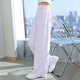 Yoyo One (Yoyo One) Girls 'Hosen Sommerdünnstil Kinder Sommer Neue Ice Seiden-Sonnenschutzhose Mädchen Sommerkleidung Moskito-Sicht mit mittlerem Hose mittelgroße Kinder 15092 Lila + 9889 Weiß 150 cm