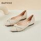 Daphne Single -Schuhe für Frauen im Sommer speicherte Zehen Temperament Flache Schuhe bequem und vielseitige Frauenschuhe 4022101132 Beige 38