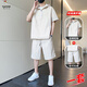Woodpecker (TUCANO) casual sports suit for men in summer 2025 new handsome workwear hooded shorts with a set of men's clothing 7003 apricot XL