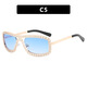 Ke Dun oval diamond plated sunglasses large frame personalized party sunglasses European and American fashion vacation trend women's sunglasses gold frame full gray as picture