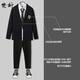 Teenage high school students adult dress suit uniform Japanese college style jacket men's trendy Korean suit men's suit clothes 3 pieces black suit + white shirt + black pants XL