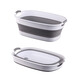 Pet bath basin, special bathtub for cats, cat bath basin, small dog bath bucket, anti-run cat basin, foldable, foldable and drainable, gray-white-15Jin Jin equals 0.5kg, inner cat