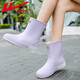 Huili Rain Boots для женщин моды взрослые женщины в середине труба.