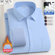 Mulberry Silk + Modal Busson Pocket Plus Velvet Camisa espesa de los hombres Trabajo de color sólido Camisa caliente 9922 Modelos White 38 Tamaño