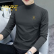 HKRZ high-end brand men's half turtleneck long-sleeved T-shirt men's spring, autumn and winter new slim casual bottoming shirt trendy top black/M240/no velvet 2XL (180) Recommended weight 145-160Jin Jin is equal to 0.5 kg