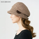 Maria Gucci cold-proof hat back support pile hat to modify the face shape wool blended hat for women leisurely 6QQ150273 coffee