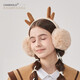 Chenghu Snail Winter Winter warmes Ohr süßes Geweih Ohrdecke Stirnband Ohrdecke Plüsch Ohr Cover Ohrhörer -Ohrhörer Weihnachtsgeschenk Khaki Antlers Style Erwachsener pro Größe