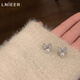 Lnieer999 Pure Silver Bow Pearl Earrings for Women Exquisite and High-end Niche Design Silver Earrings Temperament Silver Earrings Bow Earrings 999 Pure Silver