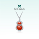 Muye Natural Colored Treasure 925 Silver Nanhong Necklace Calabash South Red Necklace Original Design Jewelry Chain Chain Calabash South Red Necklace