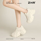 ZHR dad shoes for women with thick sole height-enhanced versatile women's shoes retro casual shoes for women G728 beige 35
