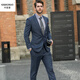 Carbonau wool blue British yuppie suit suit men's suit jacket casual engagement groom wedding formal wear anti-wrinkle glazed blue one button 42 tops trousers size remarks