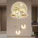 Drawing the modern light luxury entrance of the town, luminous decoration painting, three-dimensional corridor, corridor end LED wall light painting, new Chinese landscape painting, ZP3880 [Fulu Jinshan] Overall size: 80*132cm LED light painting (220V plug-in model + remote control) High-transparent acrylic + UV fine sculpture + three-dimensional physical metal lamp
