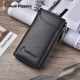 Hush Puppies key bag men's ID bag bank card access control card two-in-one genuine leather card bag portable key chain storage bag black HC-1811007W-577
