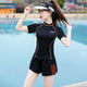 Yarso sports large size swimsuit for women swimming pool special fat mm split conservative shorts shorts two-piece set 200 Jin [Jin equals 0.5 kg] swimsuit Swimming cap + 6167-powder powder 2XL (suitable for 115-130 Jin [Jin equals 0.5 kg])