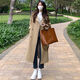 GARNUO khaki trench coat women's mid-length 2025 spring and autumn new high-end small thin casual coat khaki S 101-115