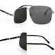 Gucci (Gucci) Gafas de sol Hombres GG1289S Fashion cuadrado Gran marco de metal Sunshade de gafas de sol piloto de viga doble Hombres 001 Hoja negra/gris de pistola