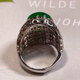 DL 1998 Fat Donglai same style emerald ring for men natural chalcedony agate ring emerald emerald color silver inlaid complex