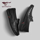 SEPTWOLVES (SEPTWOLVES) top layer cowhide bean shoes men's shoes men's spring and summer business casual leather shoes men's foot cover loafers black 41