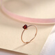 Chiba Jewelry 18K gold garnet ring, love female gemstone ring, plain ring tail ring, anniversary gift for girlfriend on the 16th